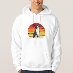 Lustiger Boston Terrier Retro Hund Haltung Hoodie