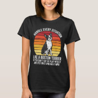 Lustiger Boston Terrier Retro Hunde Attitüde