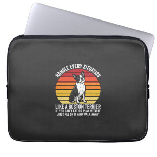 Lustiger Boston Terrier Retro-Hundeattitüde Laptopschutzhülle