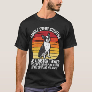 Lustiger Boston Terrier Retro-Hundeattitüde T-Shirt
