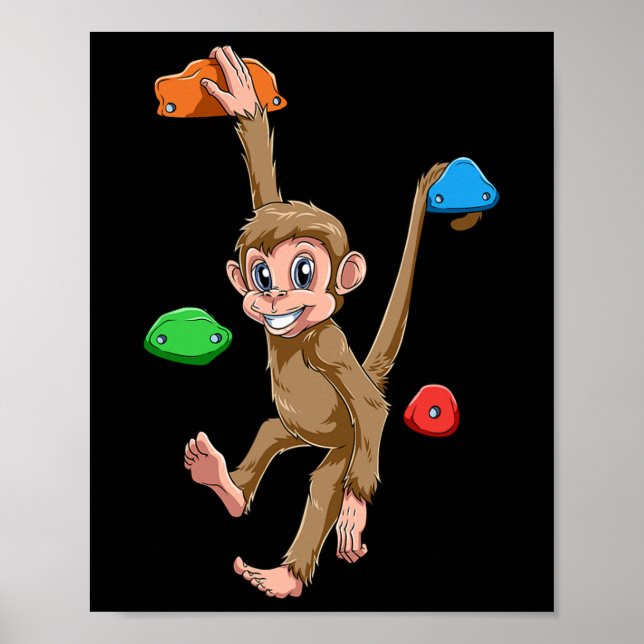 Lustiger Boulder- und Kletteraffe  Poster (Vorne)