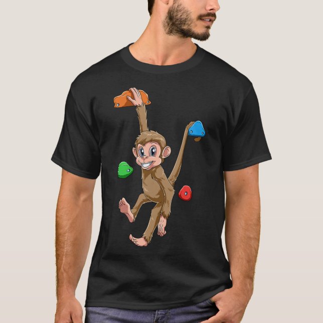 Lustiger Boulder- und Kletteraffe  T-Shirt (Vorderseite)