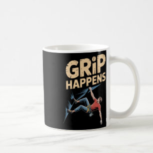 Lustiger Bouldering-Humor Griff passiert Klettern Kaffeetasse
