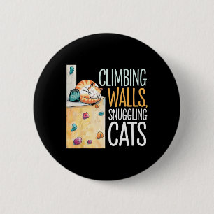 Lustiger Bouldering-Katze – Kletterei Und Katzenli Button