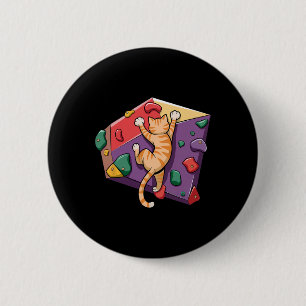 Lustiger Bouldering-Katze – Kletterer und Katzenli Button