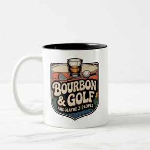 Lustiger Bourbon-Golf-Golfer-Vater-Geschenk Vintag Zweifarbige Tasse