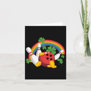 Lustiger Bowling Shamrock Leprechaun St. Patrick's Karte