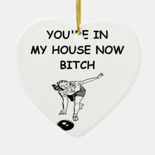 lustiger Bowlingswitz Keramik Ornament