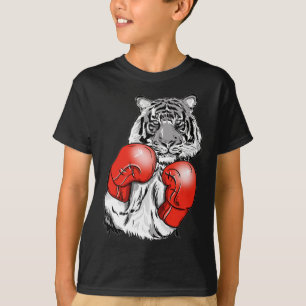 Lustiger Box-Tiger mit roten Handschuhen Kinder Er T-Shirt