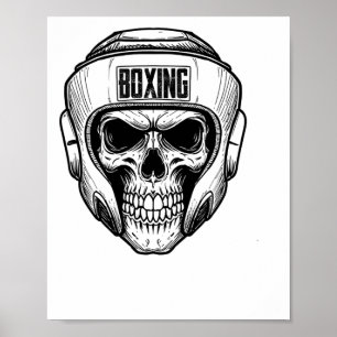 Lustiger Boxen Retro Vintage Boxer Totenkopf Für B Poster