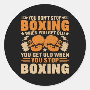 Lustiger Boxer Spieler Old School Boxen Jugendtrai Runder Aufkleber