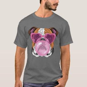 Lustiger Boxerhund mit Herz-Sonnenbrille Humor Hun T-Shirt