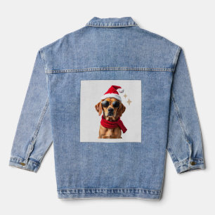 Lustiger Boxerhund Weihnachtslichter Xmas Outfit P Jeansjacke