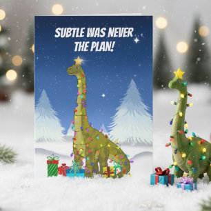 Lustiger Brachiosaurus-Weihnachtsbaum-Dinosaurier Karte