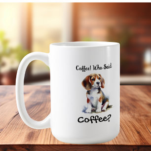 Lustiger BRAUNER 'Kaffe' Beagle Personalisieren Kaffeetasse