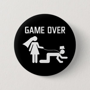 Lustiger Braut Bräutigam Hochzeit Junggeselle Jung Button