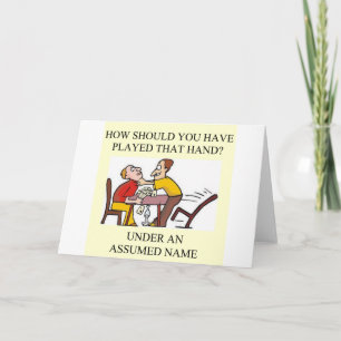 lustiger Bridge-Spieler Witzentwurf Karte