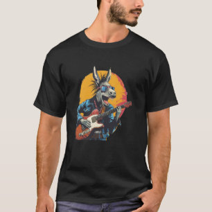 Lustiger brillentragender Esel mit E-Gitarre T-Shirt