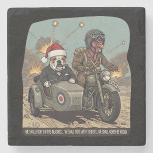 Lustiger britischer Weihnachtsstoff Steinuntersetzer
