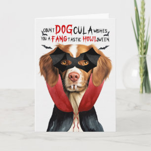 Lustiger Brittany Spaniel Hund DOGcula Halloween Feiertagskarte