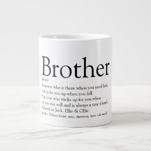 Lustiger Bruder Definitionszitat Schwarz und Weiß Jumbo-Tasse