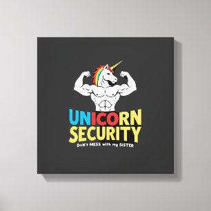 Lustiger Bruder Einhorn Sicherheit Verarsch Meine  Leinwanddruck