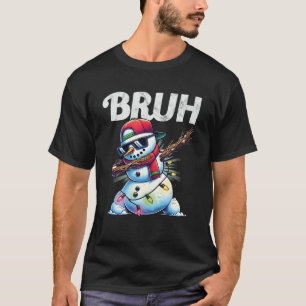 Lustiger Bruh-Meme cooler dabbing Schneemann Weihn T-Shirt