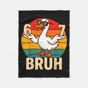 Lustiger Bruh Retro-Ente 6 7 Meme Kinder Teenager Fleecedecke