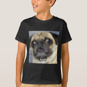 Lustiger Bruh überraschter Pug-Hund unscharf T-Shirt