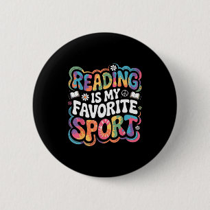 Lustiger Bücherliebhaber Tie-Dye groovy Lesen ist Button