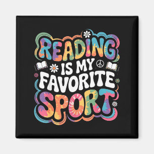 Lustiger Bücherliebhaber Tie Dye groovy Lesen ist Magnet