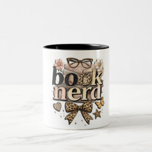 Lustiger Büchernerd Zweifarbige Tasse