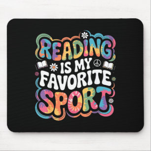 Lustiger Buchliebhaber Tie Dye groovy Lesen ist Fa Mousepad