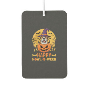 Lustiger Bulldogge Halloween Frohes Howl-O-Ween Vi Autolufterfrischer