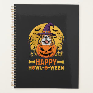 Lustiger Bulldogge Halloween Frohes Howl-O-Ween Vi Planer