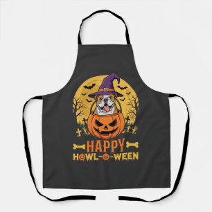 Lustiger Bulldogge Halloween Frohes Howl-O-Ween Vi Schürze