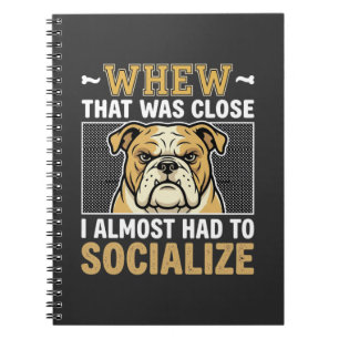 Lustiger Bulldogge sozialisiert Hund Notizblock