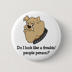 Lustiger Bulldoggenknopf Button