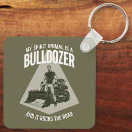 Lustiger Bulldozer-Fahrer-Zitat Minimalist Vintage Schlüsselanhänger
