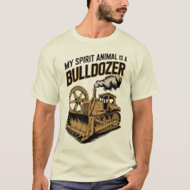 Lustiger Bulldozer-Geist-Tier Vintage-Minimalist T-Shirt