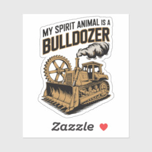 Lustiger Bulldozer-Geist Vintage-Minimalist Aufkleber