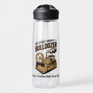 Lustiger Bulldozer Minimalist Retro Spirit Tier  Trinkflasche