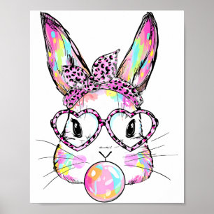 Lustiger Bunny Gles Kaninchen Frohe Ostern Retro T Poster