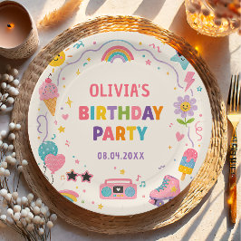 Lustiger Bunter Geburtstag Pappteller
