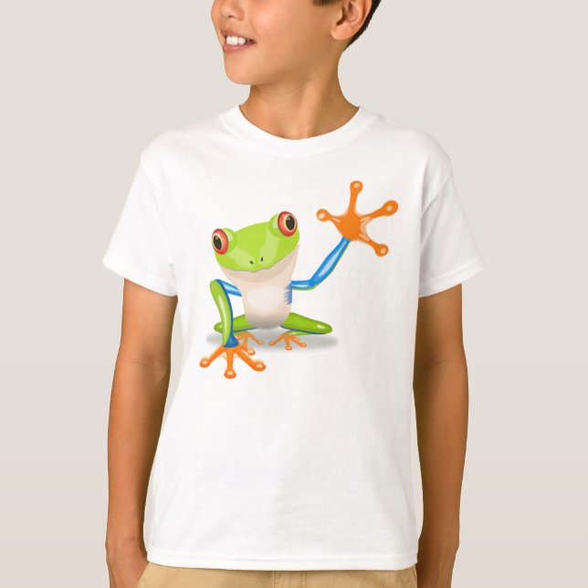Lustiger bunter großer grüner T-Shirt (Vorderseite)