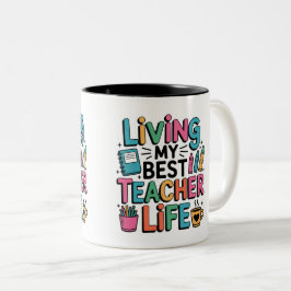 Lustiger bunter Zitat-Tasse-Geschenk für Lehrer Zweifarbige Tasse