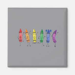 Lustiger Buntstift Bleistift Lehrer Leben Glücklic Magnet