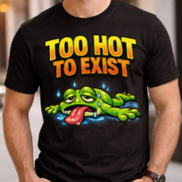 Lustiger Burnout-Frosch Zu heiß zum Existieren Som T-Shirt