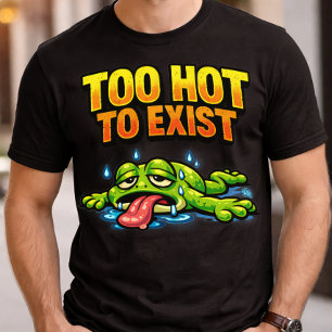 Lustiger Burnout-Frosch Zu heiß zum Existieren Som T-Shirt