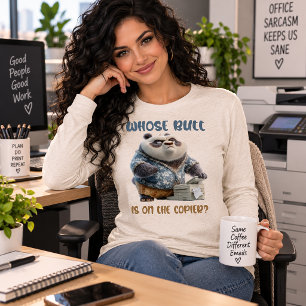 Lustiger Büro-Panda-Kopierer-Humor mürrisch Blau Tri-Blend Shirt